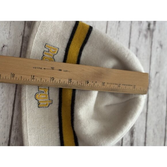 Vintage NFL Pittsburgh Steelers Ivory Yellow Knit Beanie Hat Unisex Adult #7 - Picture 9 of 9